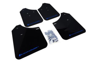 Subaru RS Mud Flap - Front + Rear - Rally Armor - UR Series - Black w/Blue Logo - `02-`07